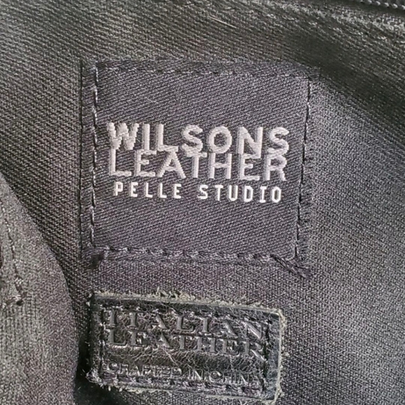 Wilsons Leather Pelle Studio Purse Black Zippered Adjustable Strap Shoulder Bag - Picture 12 of 16